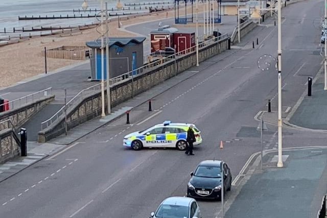 The scene of the incident on Bognor seafront