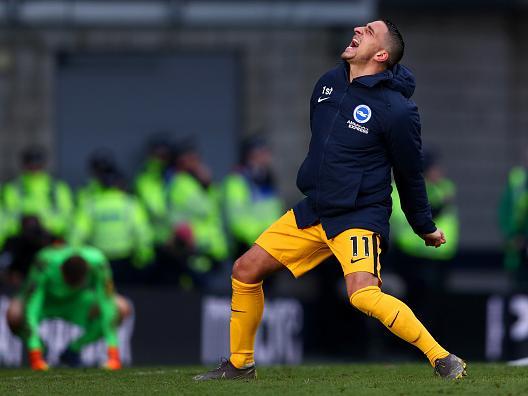 Can you name the four teams Brighton beat to reach the semi-final of the FA Cup, where they narrowly lost out 1-0 to Man City at Wembley Stadium?