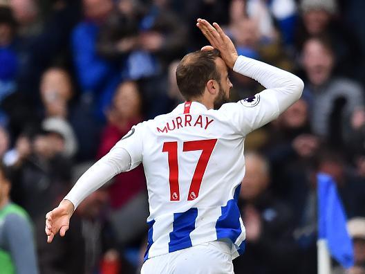 After Glenn Murray, which two Albion player were joint second highest scorers - both with five goals to their names?
