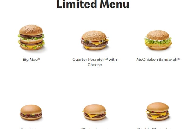 Big Mac, Quarter Cheese, McChicken Sandwich, Hamburger, Cheeseburger and Double Cheeseburger will be returning
