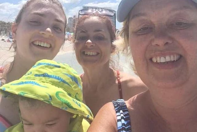 Amanda Bridger shared this picture of a day at the beach in Florida, where her sister lives and where she is now stuck as there are no flights home