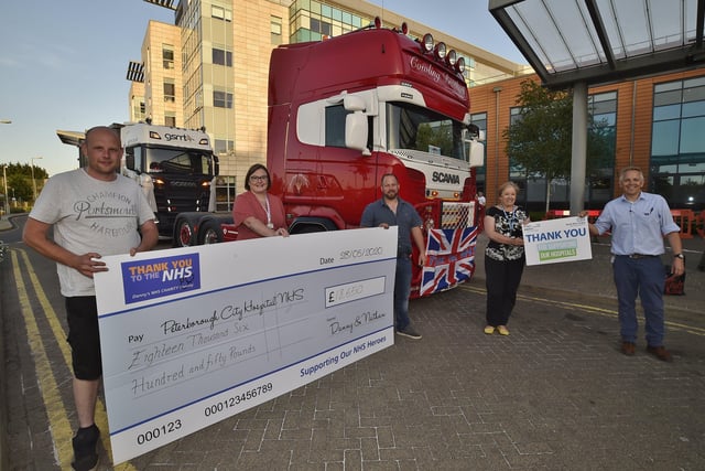 A cheque presentation from last week's lorry drivers