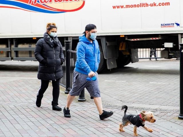 Face masks are a common sight in Northampton town centre