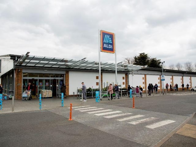 Shoppers at Aldi