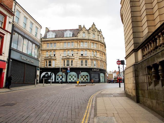 The deserted streets of Northampton town centre