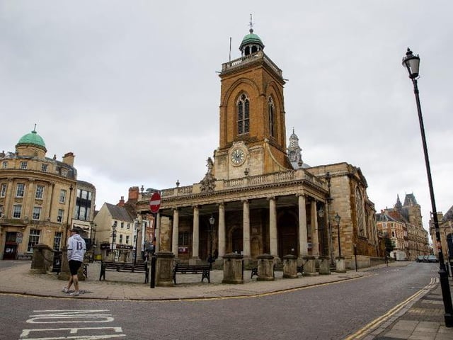 The empty streets in Northampton town centre