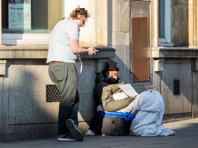 Homeless people were still on the streets of Northampton town centre