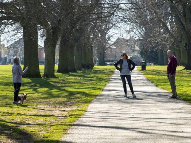 Stopping for chat...at a distance