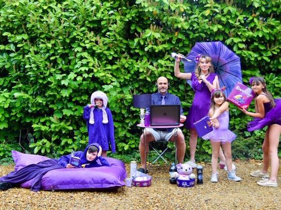 The Rushden family has been using clothes and props from around the house