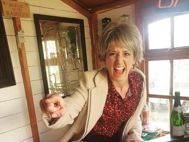 Clare says her home bar has brought out her inner Peggy Mitchell!