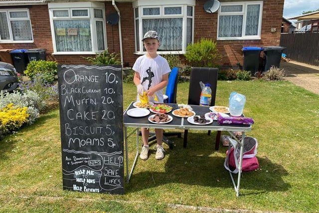 Alfie Raines, from East Hunsbury, raised more than 100 through a bake sale for Timken Grange Care Home where his auntie Helen works because he wanted to make her proud.
