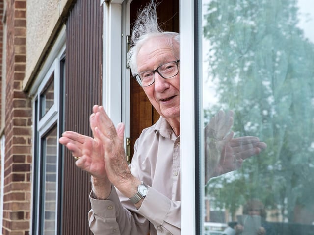 VJ Day RAF veteran Eddie Habberley from Duston turned 96 and was treated to a military vehicle display, on his street, by the Royal British Legion, to mark his special day.