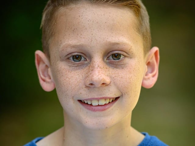 Austin Price, 11, leaving Tollgate Community School