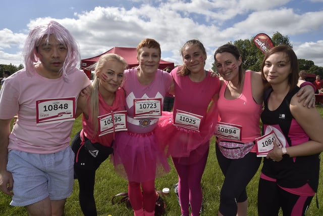 Race for Life 2019 at Ferry Meadows.   Runners from Boots in March EMN-190630-165341009