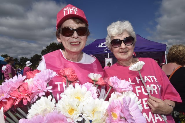 Race for Life 2019 at Ferry Meadows.   Burghley Park and Peterborough Ladies cancer fundraisers Anne Lynch and Sue Charlton EMN-190630-165405009