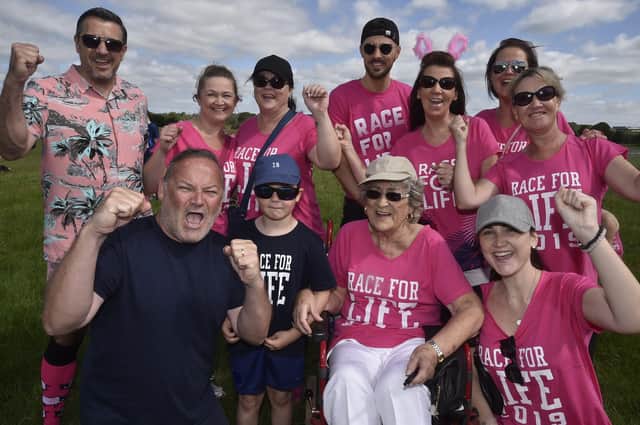 Race for Life 2019 at Ferry Meadows.   Jean Freeman and family EMN-190630-165416009