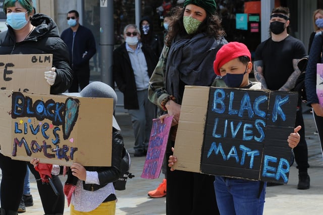 Black Lives Matter protest in Cathedral Square. Picture: David Lowndes