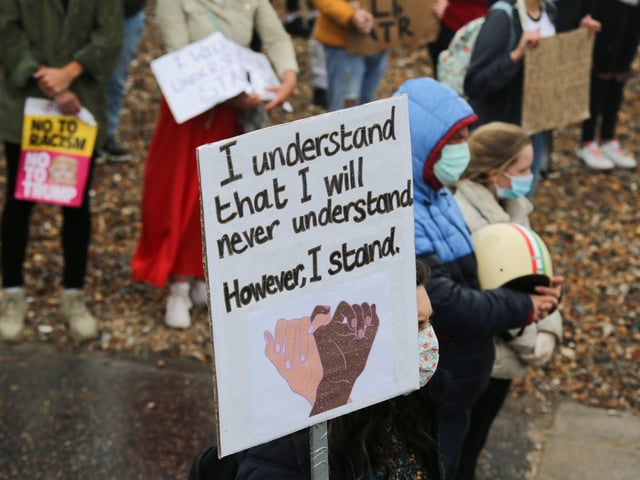 A Black Lives Matter rally took place on Worthing seafront today (June 6)