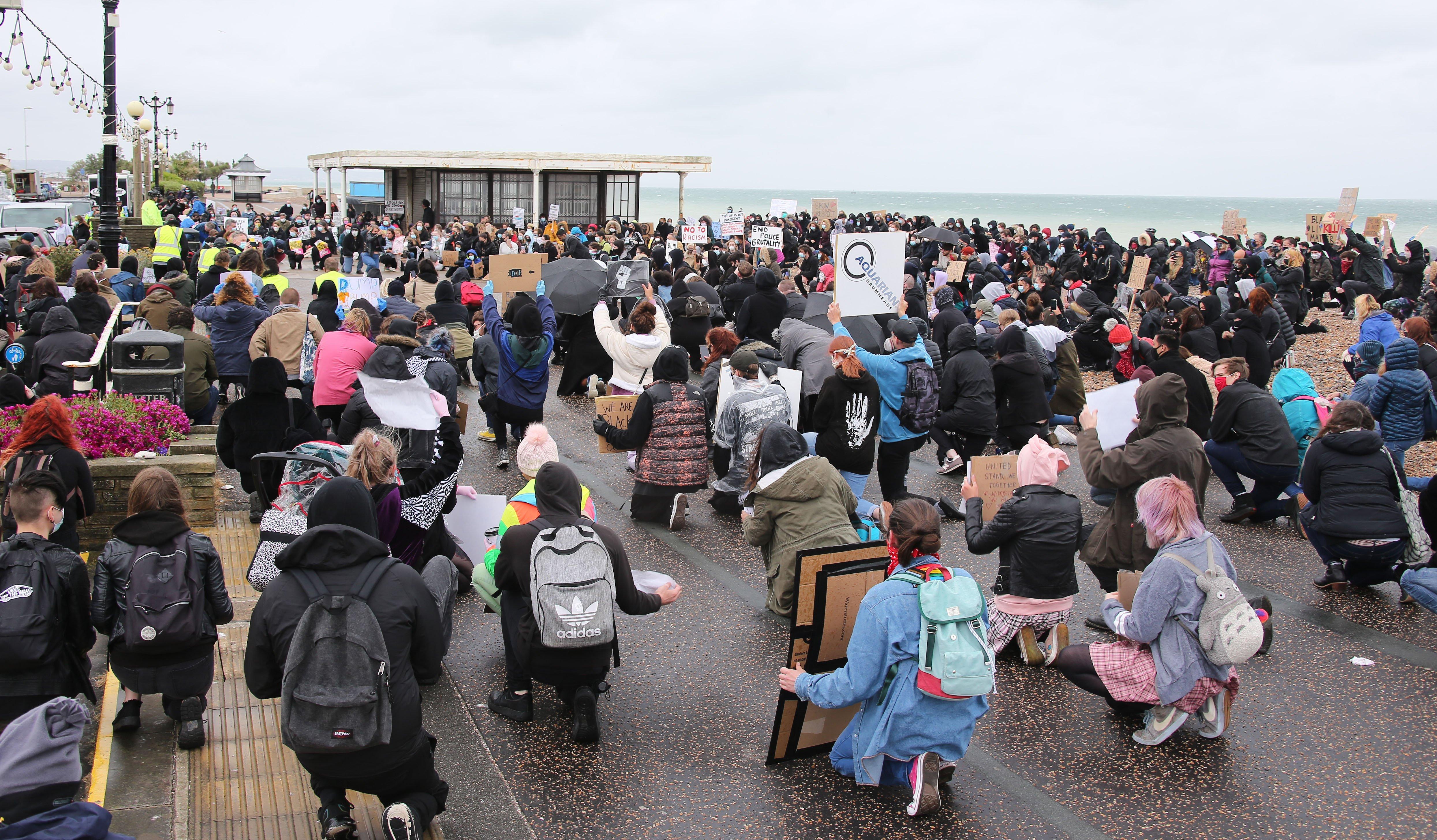 A Black Lives Matter rally took place on Worthing seafront today (June 6)