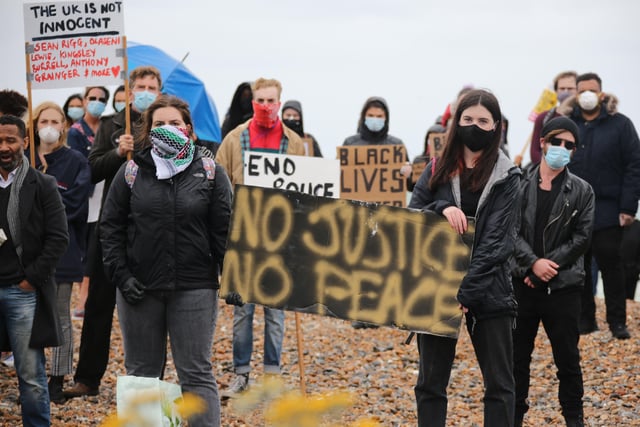 A Black Lives Matter rally took place on Worthing seafront today (June 6)