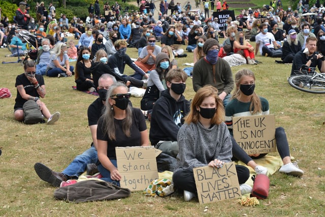 Black Lives Matter protest in Alexandra Park, Hastings. Photo by Justin Lycett