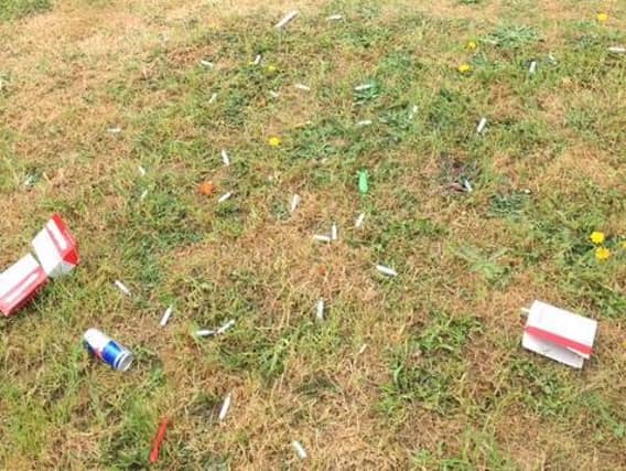 A lot of laughing gas canisters were left behind.