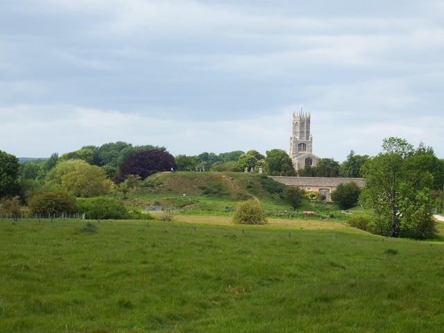 Andrew Cole on a country walk by Fotheringhay Castle and church