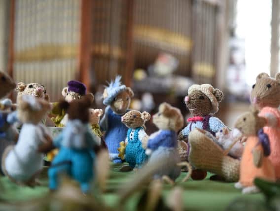 Villagers made these beautiful little mice which were displayed around the church