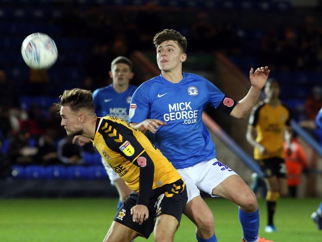 No fewer than 18 players made their Posh debuts in the 2019-20 season: Kyle Barker, Mark Beevers, Frazer Blake-Tracy, Reece Brown (loan), Harrison Burrows (pictured), Sam Cartwright, Bobby Copping, Mo Eisa, Archie Jones, Ricky-Jade Jones, Frankie Kent, Niall Mason, Benjamin Mensah, Christy Pym, Sammie Szmodics (loan), SerhatTasdemir, Jack Taylor and Nathan Thompson.