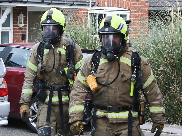 Crews at the scene in Wilkinson Close, Angmering