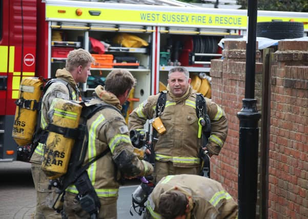 Crews at the scene in Wilkinson Close, Angmering