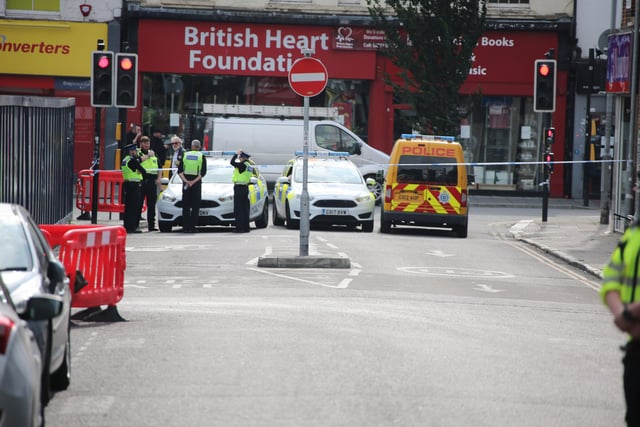 Police at the scene in Brighton