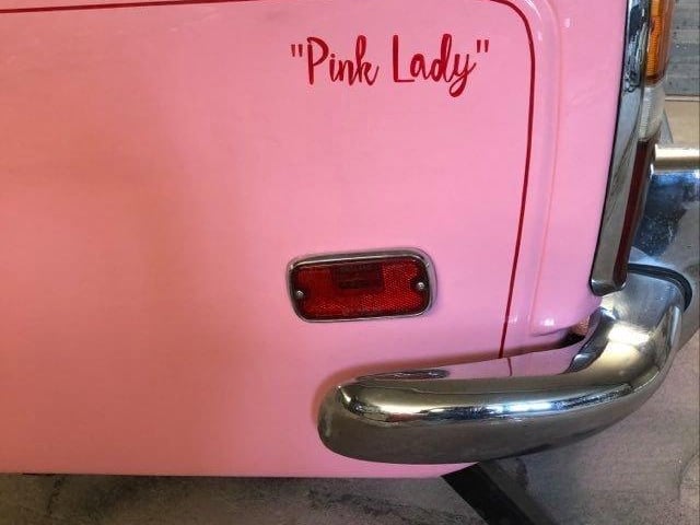 The Rolls Royce 'Pink Lady' table will come with 12 matching stools which have also been modified in-house.