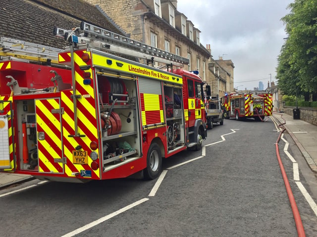 Crews working at the scene