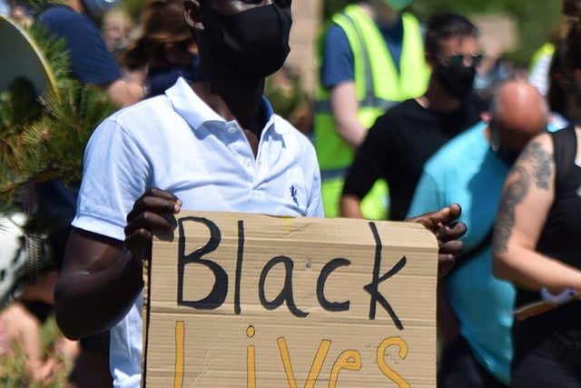 People at the Black Lives Matter protest in Eastbourne