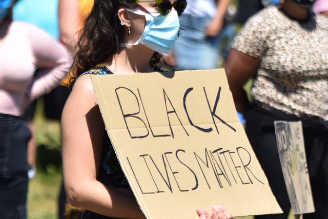 People at the Black Lives Matter protest in Eastbourne