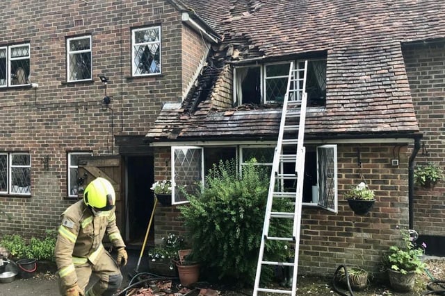 The house fire in Billingshurst. Photo courtsey of West Sussex Fire and Rescue Service