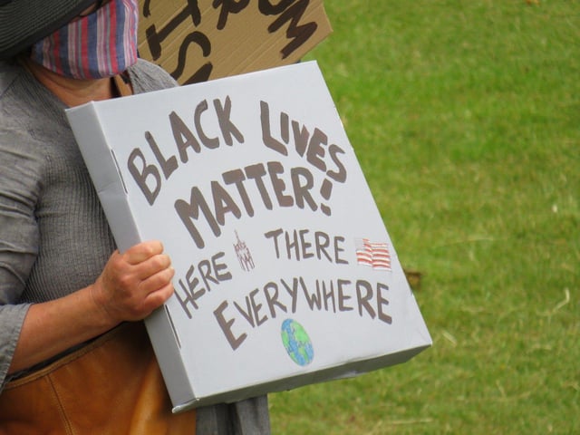 People joined a Black Lives Matter protest in Chichester