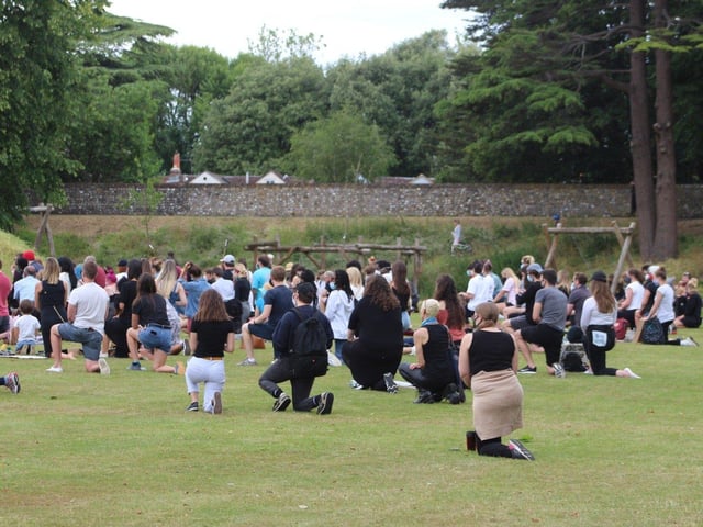 People joined a Black Lives Matter protest in Chichester