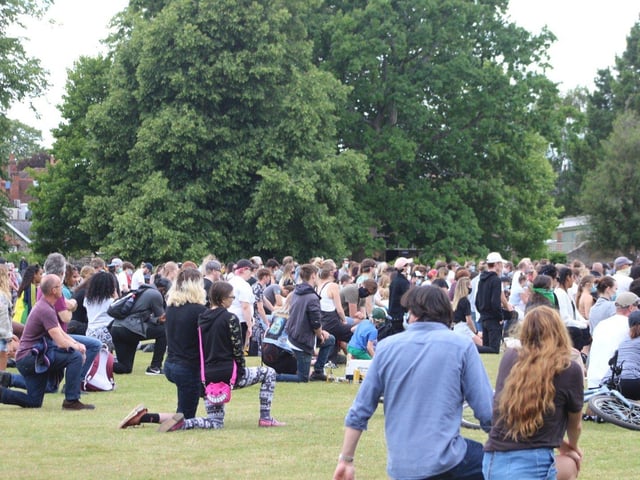 People joined a Black Lives Matter protest in Chichester