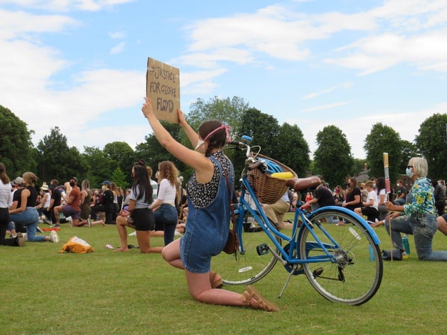 People joined a Black Lives Matter protest in Chichester