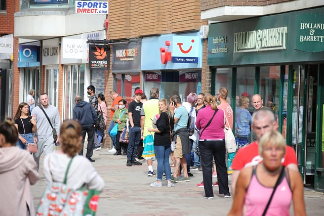 Queues have been seen outside Sports Direct in Montague Street, Worthing, this morning (June 15)