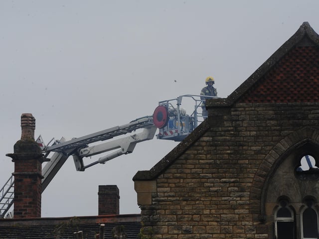 Crews working at the scene
