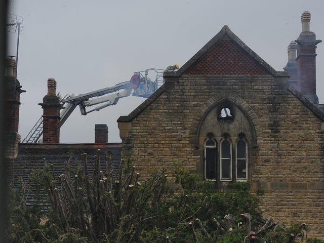 Crews working at the scene
