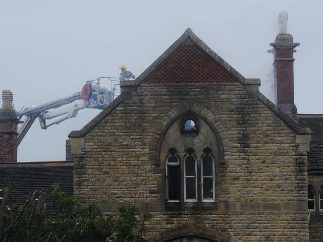 Crews working at the scene