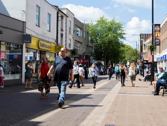 Abington Street was really busy as shops reopened. Photo: Leila Coker.