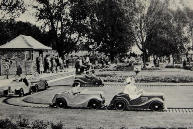 The children's motor cars at Wicksteed Park.
