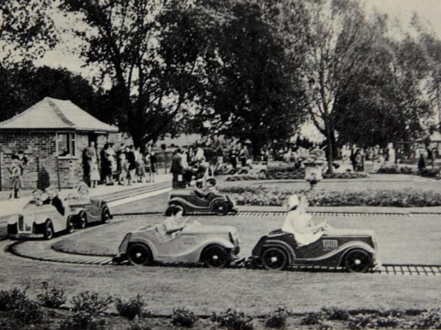 The children's motor cars at Wicksteed Park.