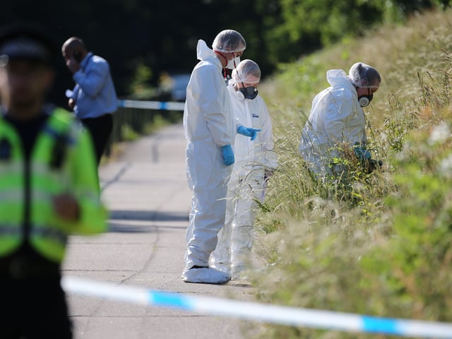 Police investigating the scene
