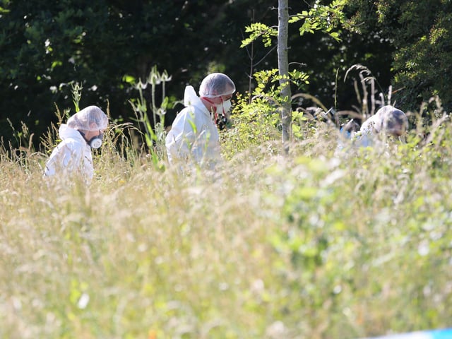Police investigating the scene